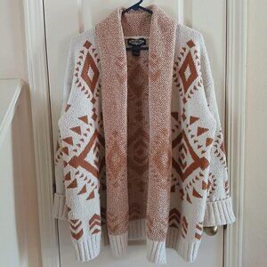 Anthropologie Oliver o Aztec Fleece Sweater Cardigan Size Large